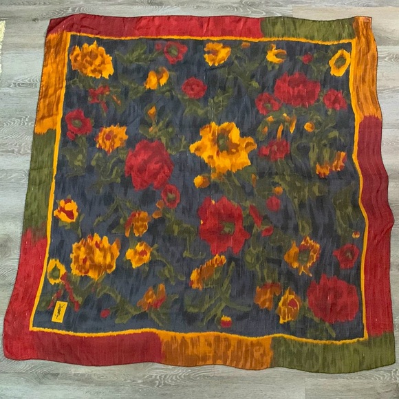 Yves Saint Laurent shawl silk scarf